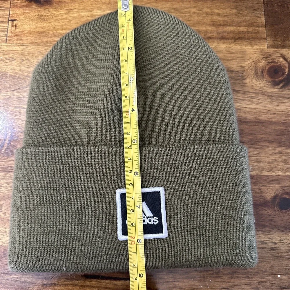 Adidas Beanie Unisex Aeroready Wide‎ Cuff Fold Army Green Winter Hat Cap